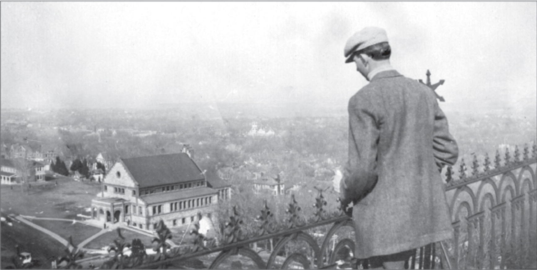 Spooner Hall as seen from the rooftop of Old Fraser Hall in 1900.